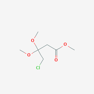 Butanoic acid, 4-chloro-3,3-dimethoxy-, methyl ester structure, CAS 2682-39-5