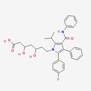 1H-Pyrrole-1-heptanoic acid, 2-(4-fluorophenyl)-β,δ-dihydroxy-5-(1-methylethyl)-3-phenyl-4-[(phenylamino)carbonyl]- structure, CAS 842103-12-2