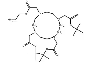 1,4,7,10-Tetraazacyclododecane-1,4,7-triacetic acid, 10-[2-[(2-aminoethyl)amino]-2-oxoethyl]-,1,4,7-tris(1,1-dimethylethyl) ester structure, CAS 173308-19-5