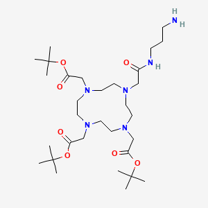 1,4,7,10-Tetraazacyclododecane-1,4,7-triacetic acid, 10-[2-[(3-aminopropyl) amino]-2-oxoethyl]-, 1,4,7-tris(1,1-dimethylethyl) ester structure, CAS 2451320-49-1