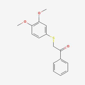 4-Methoxy-alpha-[(3-Methoxyphenyl)thio]Acetophenone structure, CAS 101169-28-2
