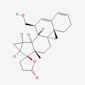 3′H-Cyclopropa[15,16]pregna-3,5,15-triene-21-carboxylic acid, 15,16-dihydro-17-hydroxy-7-(hydroxymethyl)-, γ-lactone, (7β,15α,16α,17α)- structure, CAS 2896199-04-3