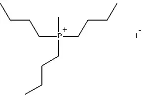 Tributyl(methyl)phosphonium iodide structure, CAS 1702-42-7