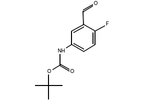 Carbamic acid, N-(4-fluoro-3-formylphenyl)-, 1,1-dimethylethyl ester structure, CAS 1785327-02-7