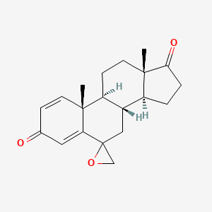 (8R,9S,10R,13S,14S)-10,13-Dimethylspiro[7,8,9,11,12,13,15,16-octahydro-6H-cyclopenta[a]phenanthrene-6,2'-oxirane]-3,17(10H,14H)-dione structure, CAS 184972-12-1