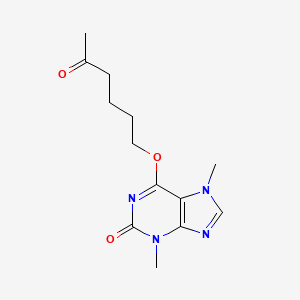 3,7-Dihydro-3,7-diMethyl-6-[(5-oxohexyl)oxy]-2H-purin-2-one structure, CAS 93079-86-8