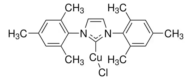 Chloro(1,3-dimesitylimidazol-2-ylidene)copper(I) structure, CAS 873779-78-3