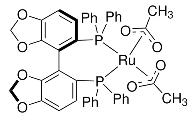 Diacetato[(R)-(+)-5,5'-bis(diphenylphosphino)-4,4'-bi-1,3-benzodioxole] ruthenium(II) Ru(OAc)2[(R)-segphos]　 structure, CAS 944450-48-0