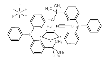 ACETONITRILEBIS[2-DIPHENYLPHOSPHINO-6-T-BUTYLPYRIDINE]CYCLOPENTADIENYLRUTHENIUM (II) HEXAFLUOROPHOSPHATE structure, CAS 776230-17-2