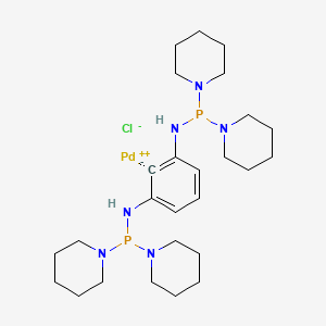 2,6-Bis[(di-1-piperidinylphosphino)amino]phenyl]palladium(II) chloride structure, CAS 955035-37-7