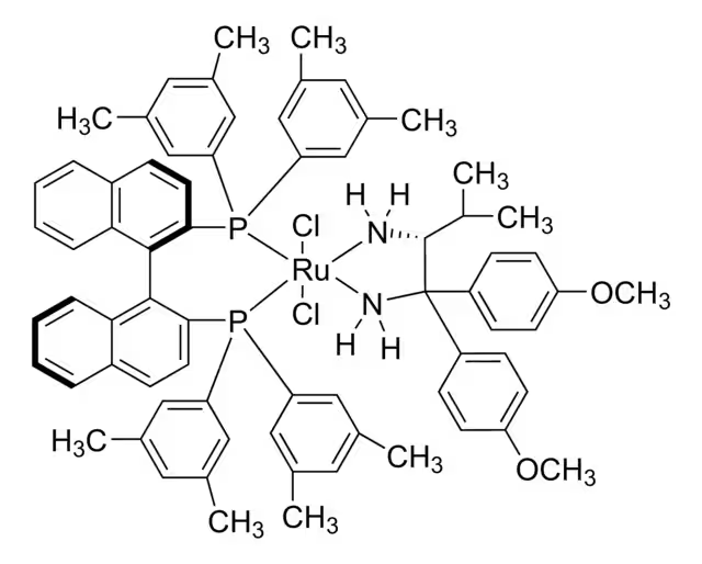 Dichloro{(S)-(-)-2,2'-bis[di(3,5-xylyl)phosphino]-1,1'-binaphthyl}[(2S)-(+)-1,1-bis(4-methoxyphenyl)-3-methyl-1,2-butanediamine]ruthenium(II) structure, CAS 220114-01-2