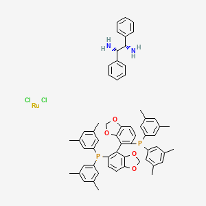 Dichloro{(S)-(-)-5,5'-bis[di(3,5-xylyl)phosphino]-4,4'-bi-1,3-benzodioxole} [(1S,2S)-(-)-1,2-diphenylethylenediamine]ruthenium(II) RuCl2[(S)-dm-segphos][(S,S)-dpen]　 structure, CAS 944450-46-8