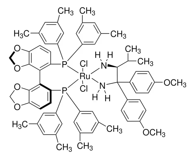 Dichloro{(S)-(-)-5,5'-bis[di(3,5-xylyl)phosphino]-4,4'-bi-1,3-benzodioxole}[(2S)-(+)-1,1-bis(4-methoxyphenyl)-3-methyl-1,2-butanediamine]ruthenium(II) structure, CAS 944450-44-6