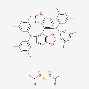 Diacetato{(R)-(+)-5,5'-bis[di(3,5-xylyl)phosphino]-4,4'-bi-1,3-benzodioxole}ruthenium(II) Ru(OAc)2[(R)-dm-segphos]　 structure, CAS 944450-50-4