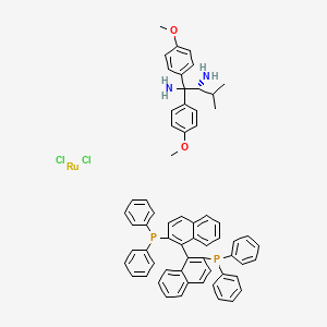DICHLORO[(R)-2,2'-BIS(DIPHENYLPHOSPHINO)-1,1'-BINAPHTHYL][(R)-1,1-BIS(P-METHOXYPHENYL)-2-ISOPROPYLETHANE-1,2-DIAMINE]RUTHENIUM(II) structure, CAS 329735-86-6