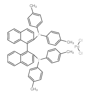 PALLADIUM, [(1S)-[1,1''-BINAPHTHALENE]-2,2''-DIYLBIS[BIS(4-METHYLPHENYL)PHOSPHINE-.KAPPA.P]]DICHLORO-, (SP-4-2)- structure, CAS 215597-19-6