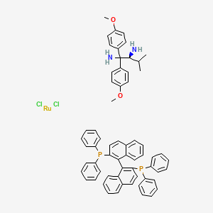 DICHLORO[(S)-2,2'-BIS(DIPHENYLPHOSPHINO)-1,1'-BINAPHTHYL][(S)-1,1-BIS(P-METHOXYPHENYL)-2-ISOPROPYLETHANE-1,2-DIAMINE]RUTHENIUM(II) structure, CAS 212143-24-3