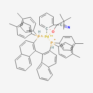 Palladium, (2-cyanophenyl)(2,2-dimethyl-1-propanolato)[(1S)-[1,1'-binaphthalene]-2,2'-diylbis[bis(4-methylphenyl)phosphine-κP]]-, (SP-4-3)- (9CI) structure, CAS 210693-60-0