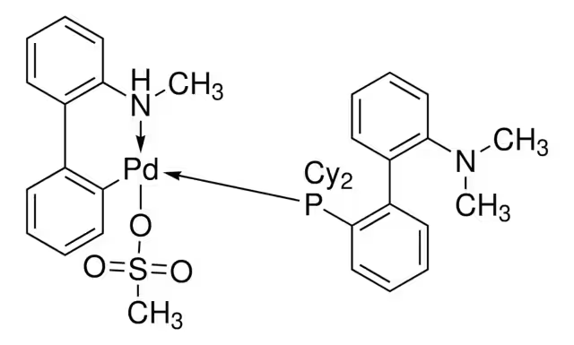 Methanesulfonato 2-dicyclohexylphosphino-2-(N,N-dimethylamino)biphenyl(2′-amino-1,1′-biphenyl-2-yl) palladium(II) structure, CAS 1621274-13-2