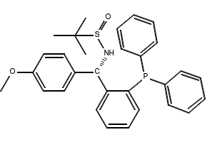 [S(R)]-N-[(S)-[2-(Diphenylphosphino)phenyl](4-methoxyphenyl)methyl]-2-methyl-2-propanesulfinamide structure, CAS 1616688-62-0
