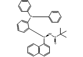 [S(R)]-N-[(S)-[2-(Diphenylphosphino)phenyl]-1-naphthalenylmethyl]-2-methyl-2-propanesulfinamide structure, CAS 1595319-95-1