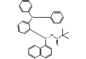 [S(R)]-N-[(R)-[2-(Diphenylphosphino)phenyl]-1-naphthalenylmethyl]-2-methyl-2-propanesulfinamide structure, CAS 1616688-65-3