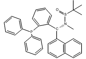 [S(R)]-N-[(S)-[2-(Diphenylphosphino)phenyl]-1-naphthalenylmethyl]-N,2-dimethyl-2-propanesulfinamide structure, CAS 2416748-57-5