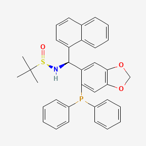 [S(R)]-N-[(S)-[6-(Diphenylphosphino)benzo[d][1,3]dioxol-5-yl]-1-naphthalenylmethyl]-2-methyl-2-propanesulfinamide structure, CAS 2565792-26-7