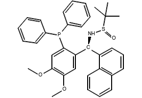 [S(R)]-N-[(S)-[2-(Diphenylphosphino)-4,5-dimethoxyphenyl]-1-naphthalenylmethyl]-2-methyl-2-propanesulfinamide structure, CAS 2417456-74-5