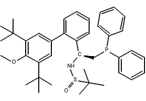 [S(R)]-N-[(1S)-1-[3',5'-Bis(1,1-dimethylethyl)-4'-methoxy[1,1'-biphenyl]-2-yl]-2-(diphenylphosphino)ethyl]-2-methyl-2-propanesulfinamide structure, CAS 1936438-26-4