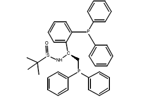 [S(R)]-N-[(1S)-2-(Diphenylphosphino)-1-[2-(diphenylphosphino)phenyl]ethyl]-2-methyl-2-propanesulfinamide structure, CAS 1824731-39-6
