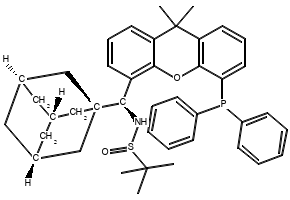 [S(R)]-N-((1S)-(Adamantan-1-yl)(5-(diphenylphosphanyl)-9,9-dimethyl-9H- xanthen-4-yl)methyl)-2-methyl-2-propanesulfinamide structure, CAS 2183514-08-9