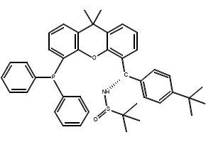 [S(R)]-N-[(S)-[4-(1,1-Dimethylethyl)phenyl][5-(diphenylphosphino)-9,9-dimethyl-9H-xanthen-4-yl]methyl]-2-methyl-2-propanesulfinamide structure, CAS 2160535-59-9