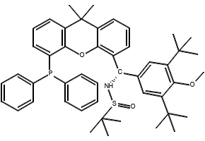 [S(R)]-N-[(S)-[3,5-Di-tert-butyl-4-methoxyphenyl][5-(diphenylphosphino)-9,9-dimethyl-9H-xanthen-4-yl]methyl]-2-methyl-2-propanesulfinamide structure, CAS 2565792-28-9