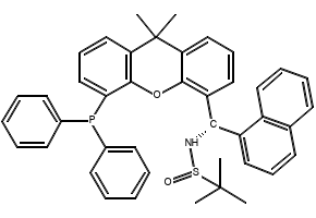 [S(R)]-N-[(S)-(1-naphthalenyl)[5-(diphenylphosphino)-9,9-dimethyl-9H-xanthen-4-yl]methyl]-2-methyl-2-propanesulfinamide structure, CAS 2565792-60-9