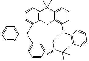 [S(R)]-N-[(S)-(phenyl)[5-(Diphenylphosphino)-9,9-dimethyl-9H-xanthen-4-yl](phenyl)methyl]-2-methyl-2-propanesulfinamide structure, CAS 2162939-87-7