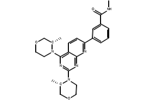 3-[2,4-Bis((3S)-3-methylmorpholin-4-yl)pyrido[5,6-e]pyrimidin-7-yl]-N-methylbenzamide structure, CAS 1009298-59-2