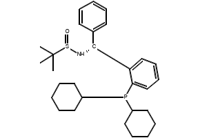 [S(R)]-N-[(R)-[2-(Dicyclohexylphosphino)phenyl]phenylmethyl]-2-methyl-2-propanesulfinamide structure, CAS 2565792-22-3