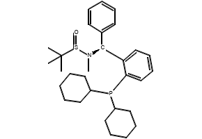 [S(R)]-N-[(S)-[2-(Dicyclohexylphosphino)phenyl]phenylmethyl]-N,2-dimethyl-2-propanesulfinamide structure, CAS 2241598-32-1