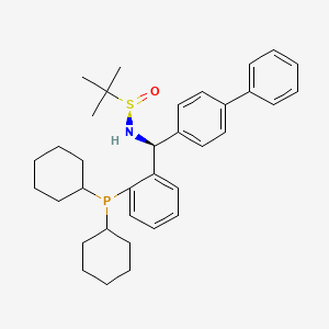 [S(R)]-N-[(S)-1-[2-(Dicyclohexylphosphino)phenyl]-(1,1'-biphenyl)methyl]-2-methyl-2-propanesulfinamide structure, CAS 2A-2194164
