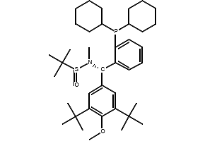 [S(R)]-N-[(R)-[3,5-Bis(1,1-dimethylethyl)-4-methoxyphenyl][2-(dicyclohexylphosphino)phenyl]methyl]-N,2-dimethyl-2-propanesulfinamide structure, CAS 2565792-49-4