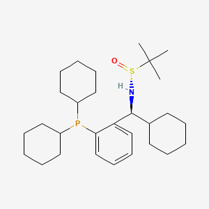 [S(R)]-N-[(1S)-1-[2-(Dicyclohexylphosphanyl)phenyl]-cyclohexyl]-2-methyl-2-propanesulfinamide structure, CAS 2A-2194175