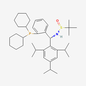 [S(R)]-N-[(R)-[2,4,6-(Triisopropylphenyl))methyl]-4-methoxyphenyl][2-(dicyclohexylphosphino)phenyl]methyl]-2-methyl-2-propanesulfinamide structure, CAS 2A-2194176