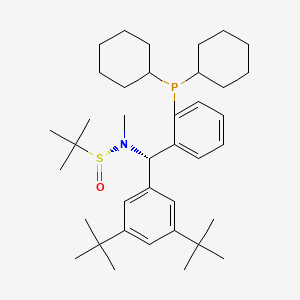 [S(R)]-N-[(S)-3,5-Bis(dimethylethyl)phenyl][2-(dicyclohexylphosphanyl)phenyl]-N,2-dimethyl-2-propanesulfinamide structure, CAS 2A-2194180