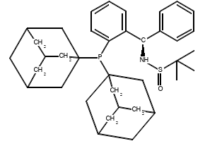 [S(R)]-N-[(R)-[2-(Diadamantanphosphino)phenyl]phenylmethyl]-2-methyl-2-propanesulfinamide structure, CAS 2565792-31-4