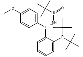 [S(R)]-N-[(S)-(4-Methoxyphenyl)[2-(di-tert-butylphosphino)phenyl]methyl]-2-methyl-2-propanesulfinamide structure, CAS 2561513-53-7