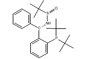 [S(R)]-N-[(1S)-1-[2-(Di-tert-butylphosphanyl)phenyl]phenylmethyl]-2-methyl-2-propanesulfinamide structure, CAS 2565792-23-4