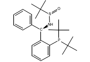[S(R)]-N-[(1R)-1-[2-(Di-tert-butylphosphanyl)phenyl]phenylmethyl]-2-methyl-2-propanesulfinamide structure, CAS 2565792-40-5
