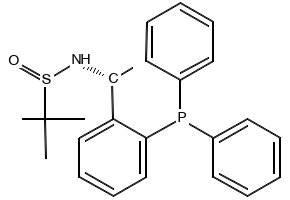 [S(R)]-N-[(1R)-1-[2-(Diphenylphosphino)phenyl]ethyl]-2-methyl-2-propanesulfinamide structure, CAS 1595319-89-3