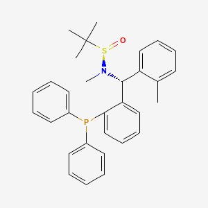 [S(R)]-N-[(R)-(2-Methylphenyl)[2-(diphenylphosphino)phenyl]methyl]-N,2-dimethyl-2-propanesulfinamide structure, CAS 2A-2194229